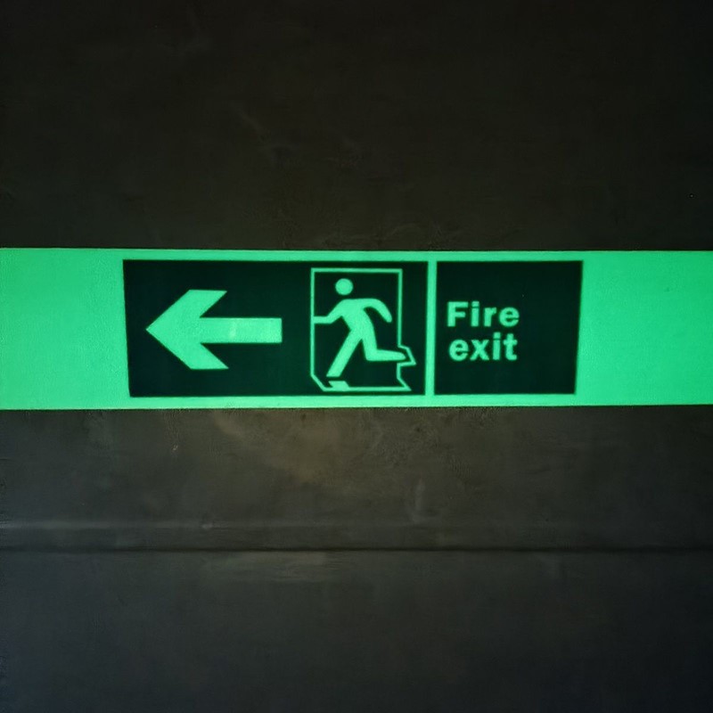Fire-Exit-Sticker-Dark-Surroungs-Use-Fluorescent-Caution-Tape 1
